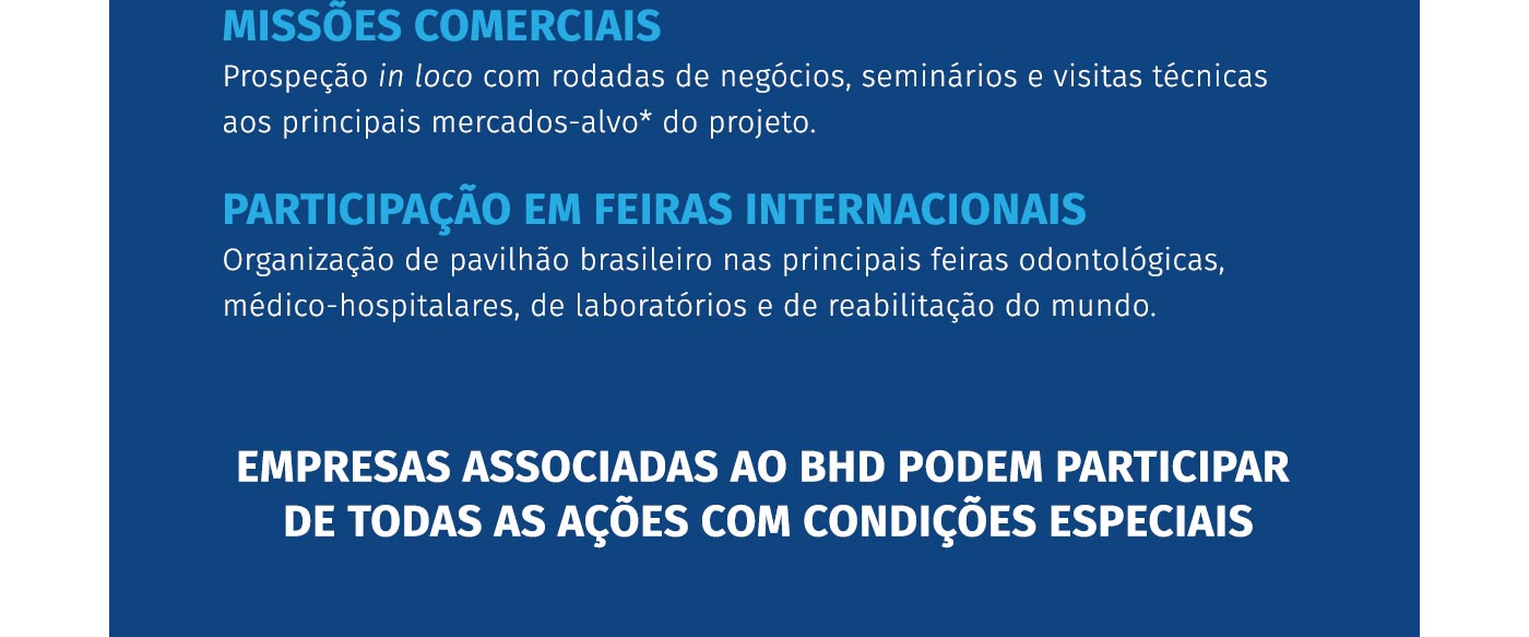 Missões comerciais e participação em feiras internacionais